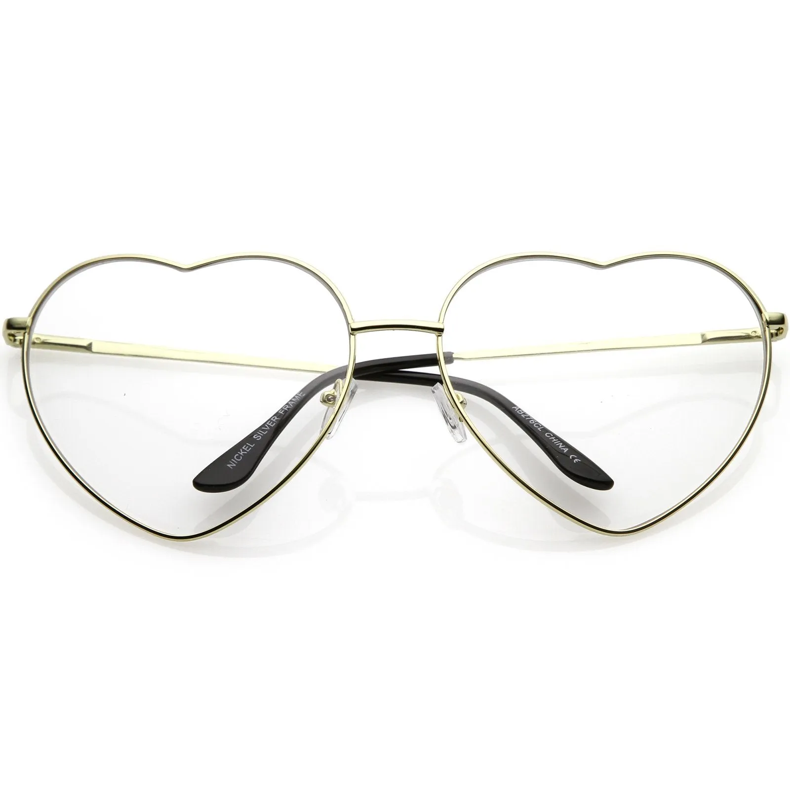 Oversize Women's Festival Heart Shape Clear Lens Glasses