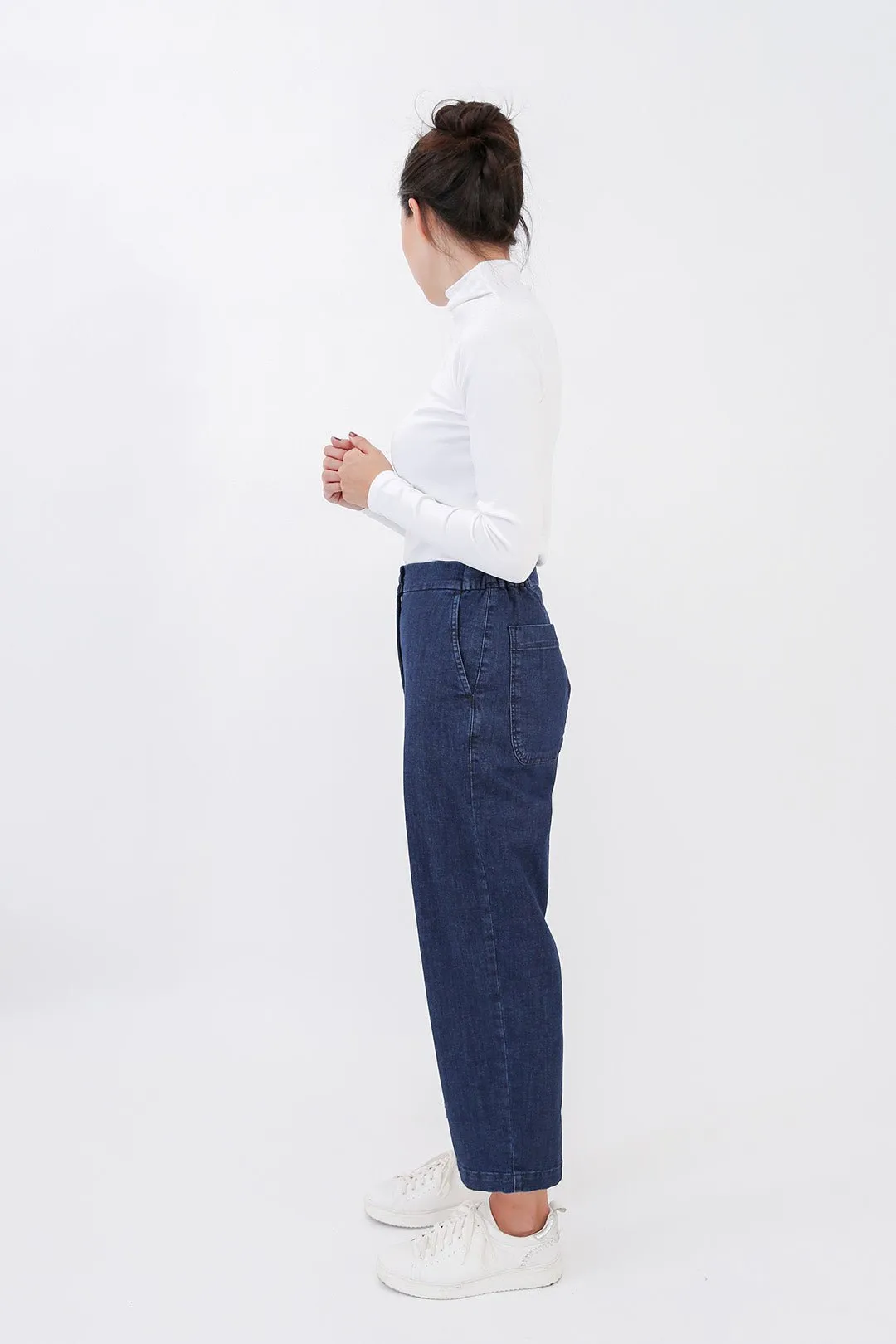 Paloma Denim Trouser in Organic Italian Cotton Stretch