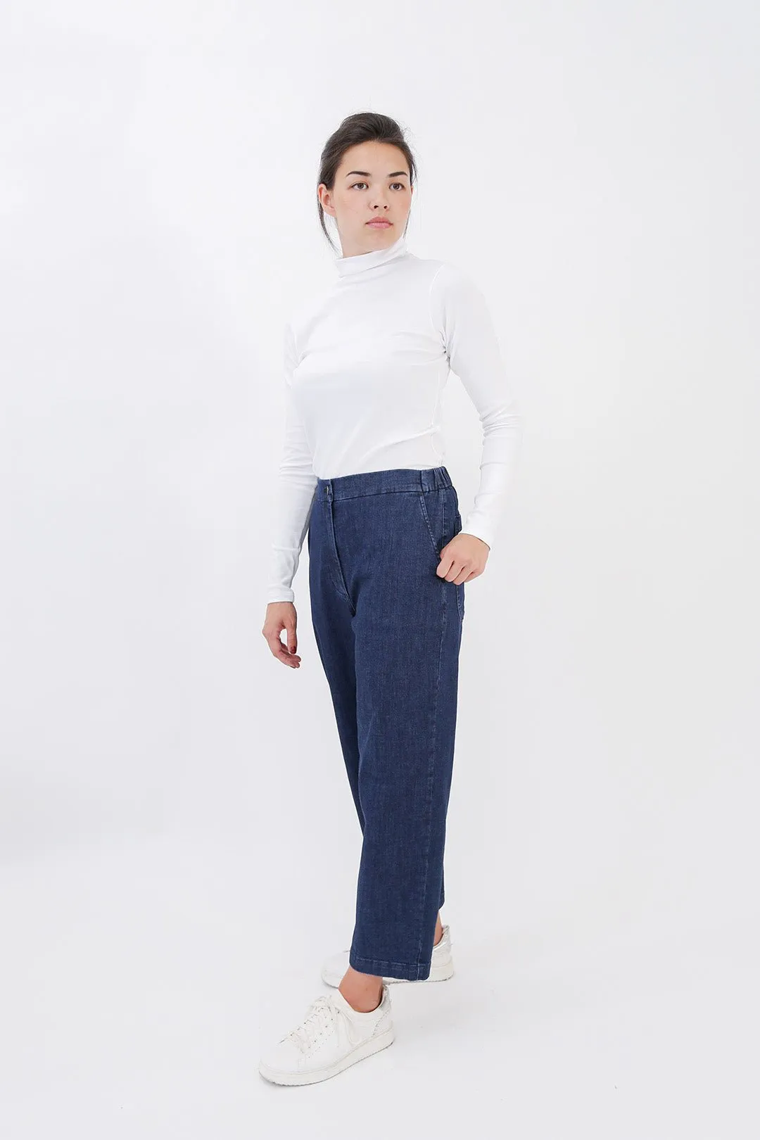 Paloma Denim Trouser in Organic Italian Cotton Stretch