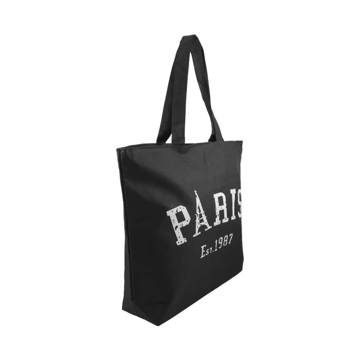 Paris Canvas Tote Bag - Black