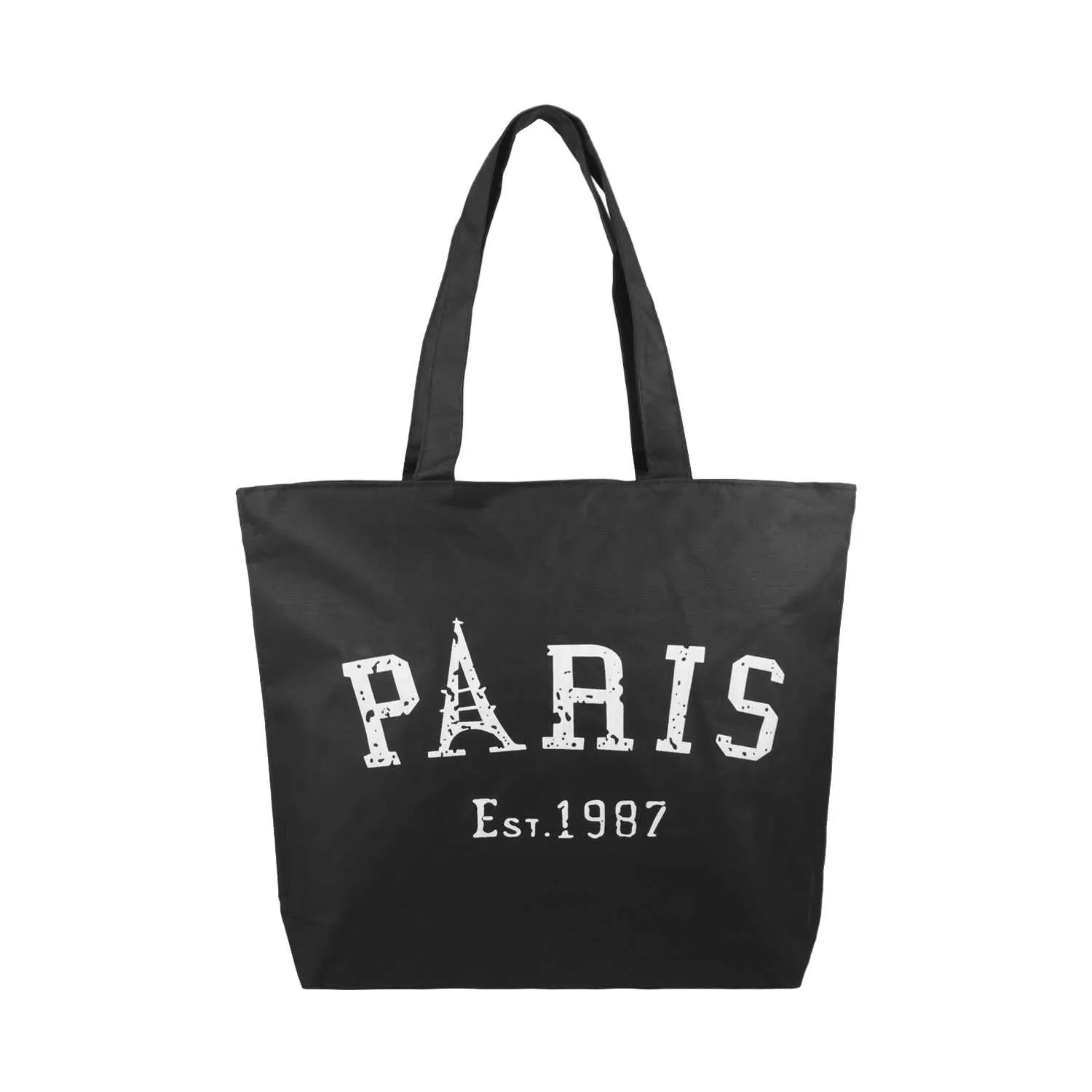 Paris Canvas Tote Bag - Black