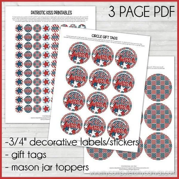 Patriotic KISS PRINTABLES