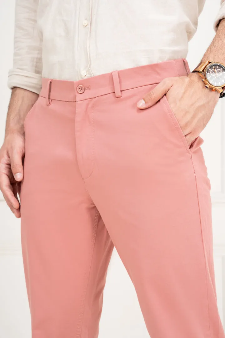 Pink Slim Fit Stretch Chino Pants