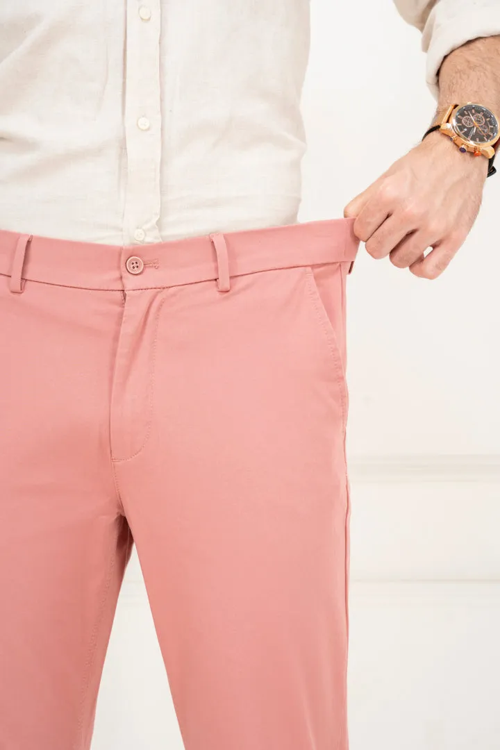 Pink Slim Fit Stretch Chino Pants