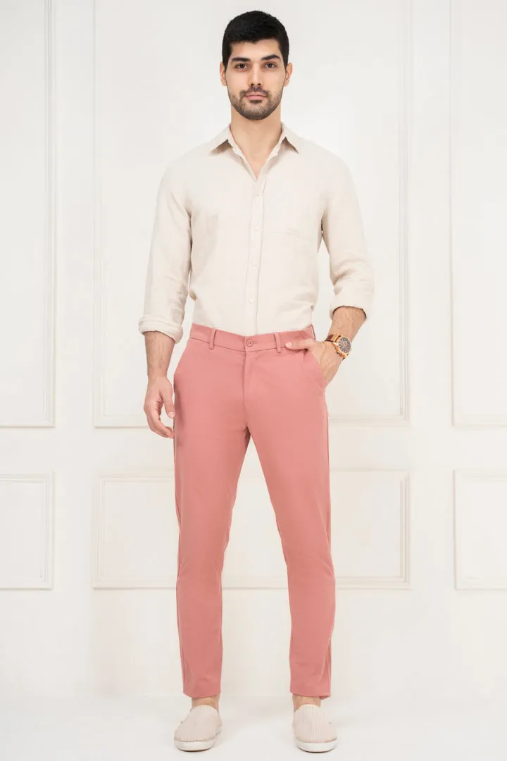 Pink Slim Fit Stretch Chino Pants