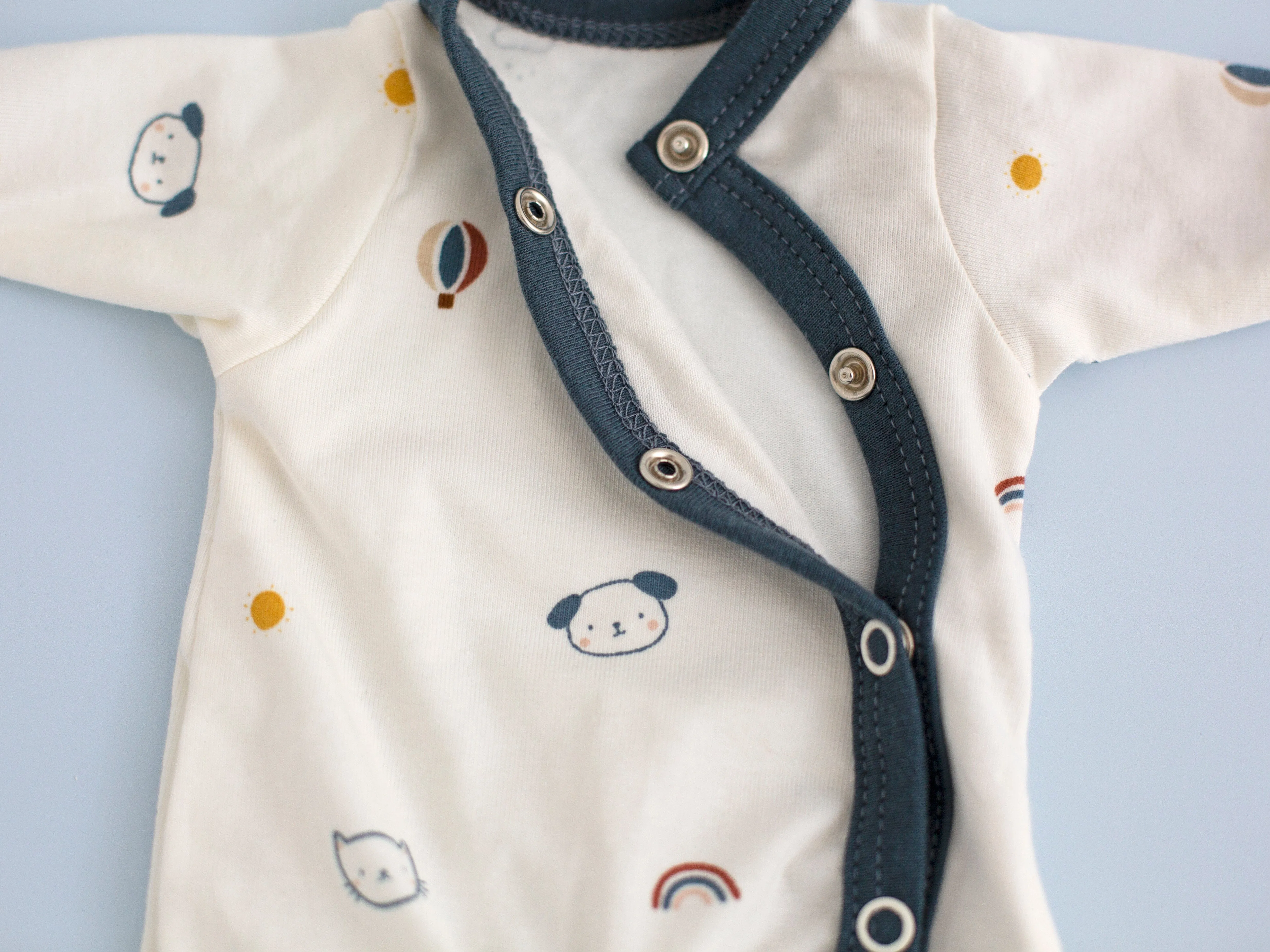 Prem Baby Sleepsuit, Pet Pals - Blue