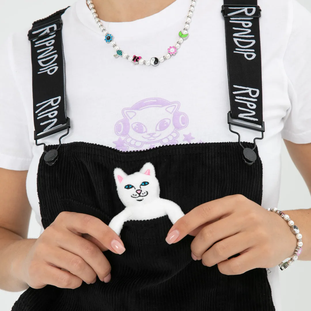 RIPNDIP NERMY BUDDY CORDUROY OVERALLS-BLACK