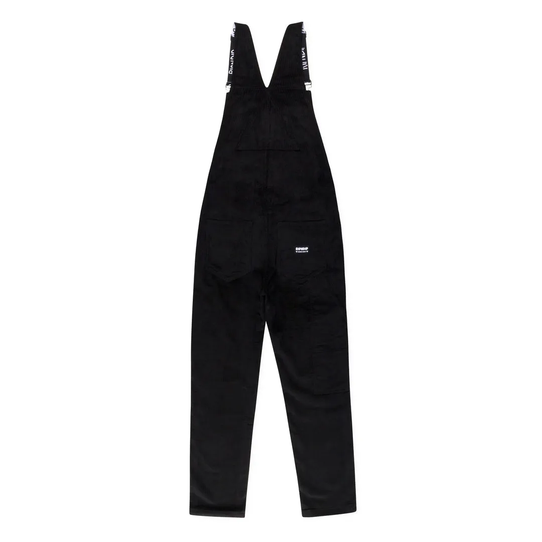 RIPNDIP NERMY BUDDY CORDUROY OVERALLS-BLACK