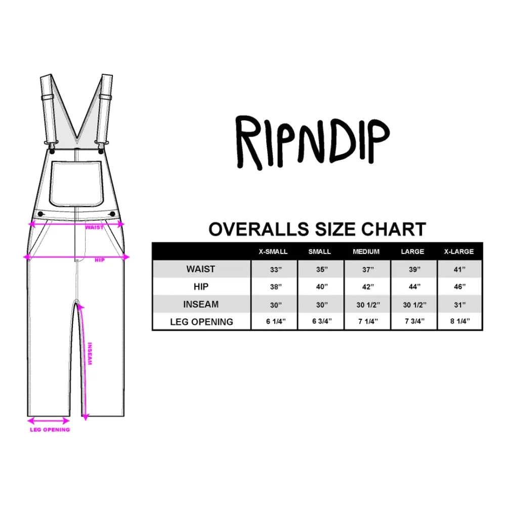 RIPNDIP NERMY BUDDY CORDUROY OVERALLS-BLACK