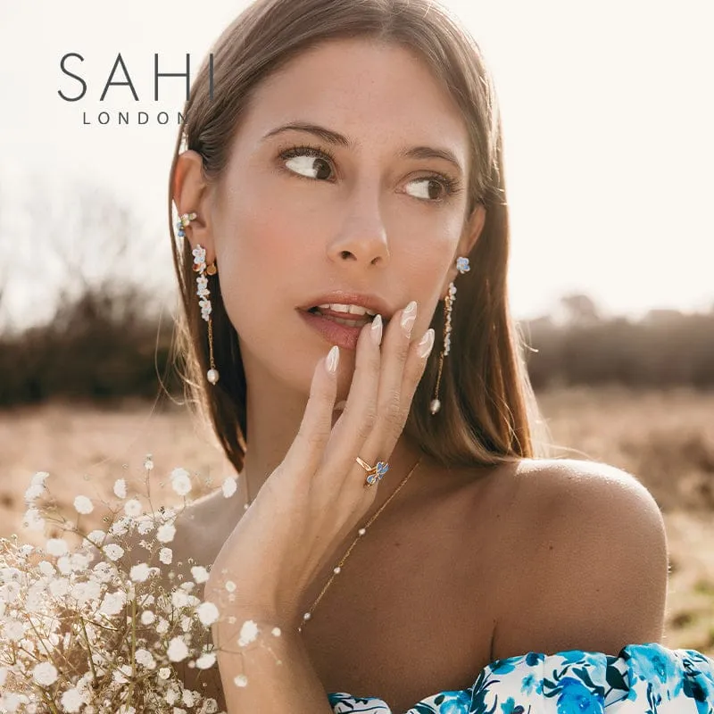 Sahi Forget Me Not Flower Dangle Earring