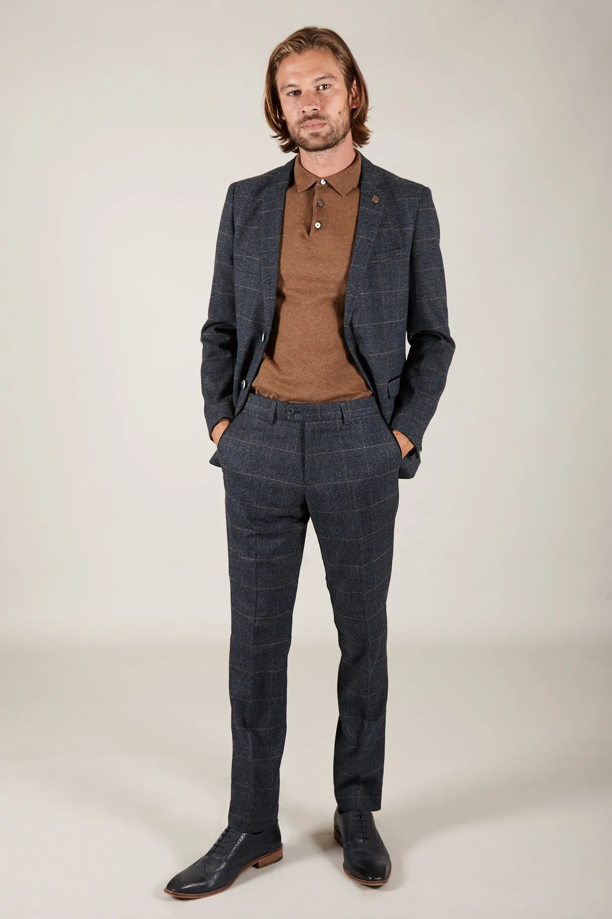 SCOTT - Blue Check Two Piece Suit