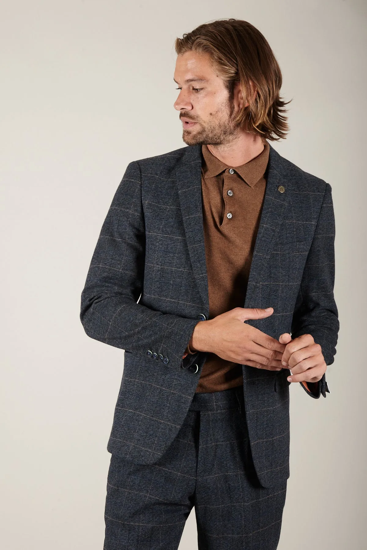 SCOTT - Blue Check Two Piece Suit