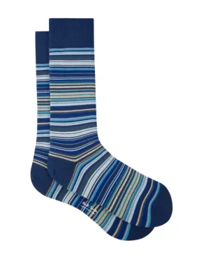 Signature Stripe Socks | Blue