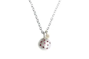 Silver   Gold Pebble Ruby Necklace