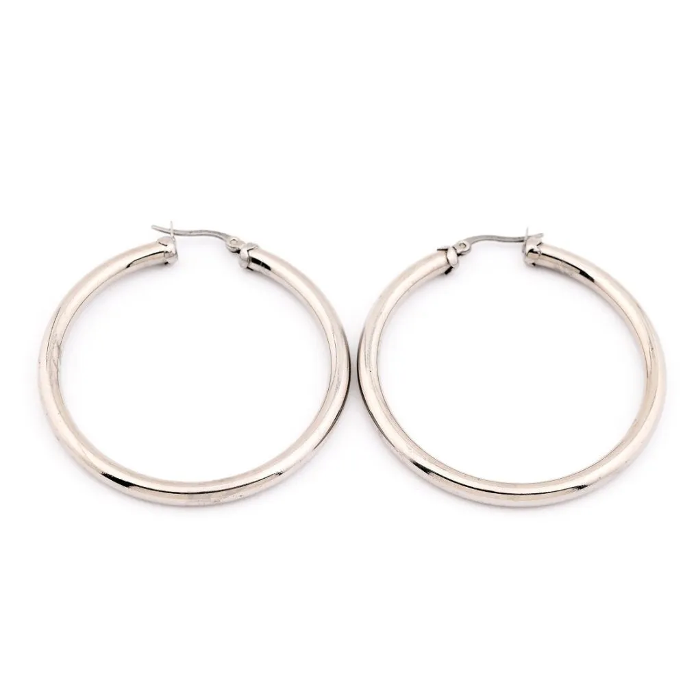 Silverworks X2725 Hoop Earrings (Silver)