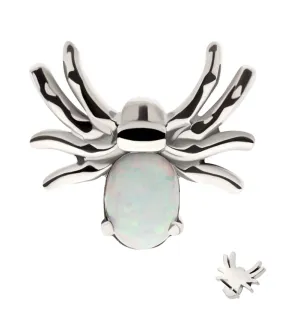 Spider White Opalite Threadless Titanium Top