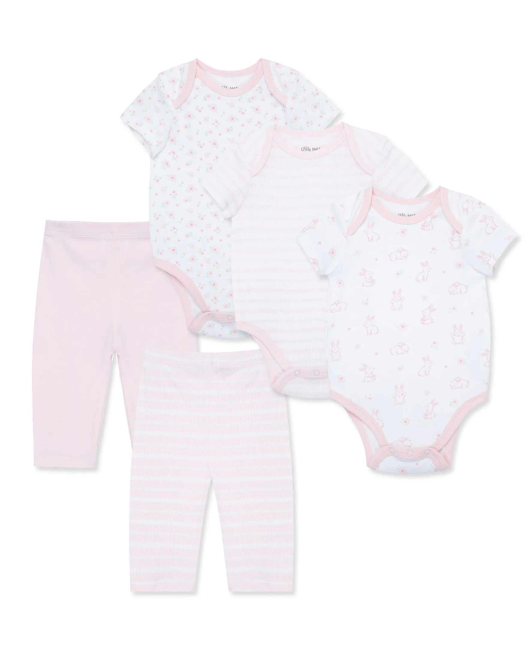 Spring Time Bunnies Bodysuit & Pant Set (5-Pack)