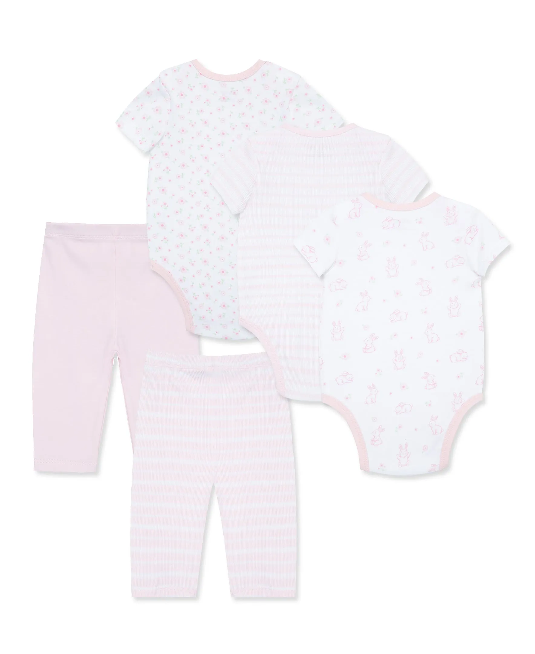 Spring Time Bunnies Bodysuit & Pant Set (5-Pack)