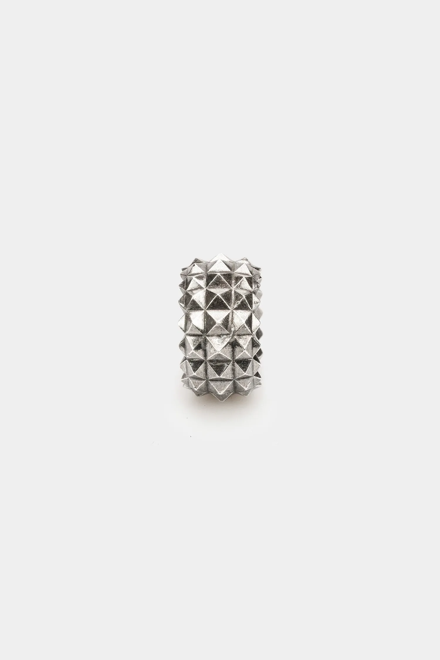 Studded silver band ring