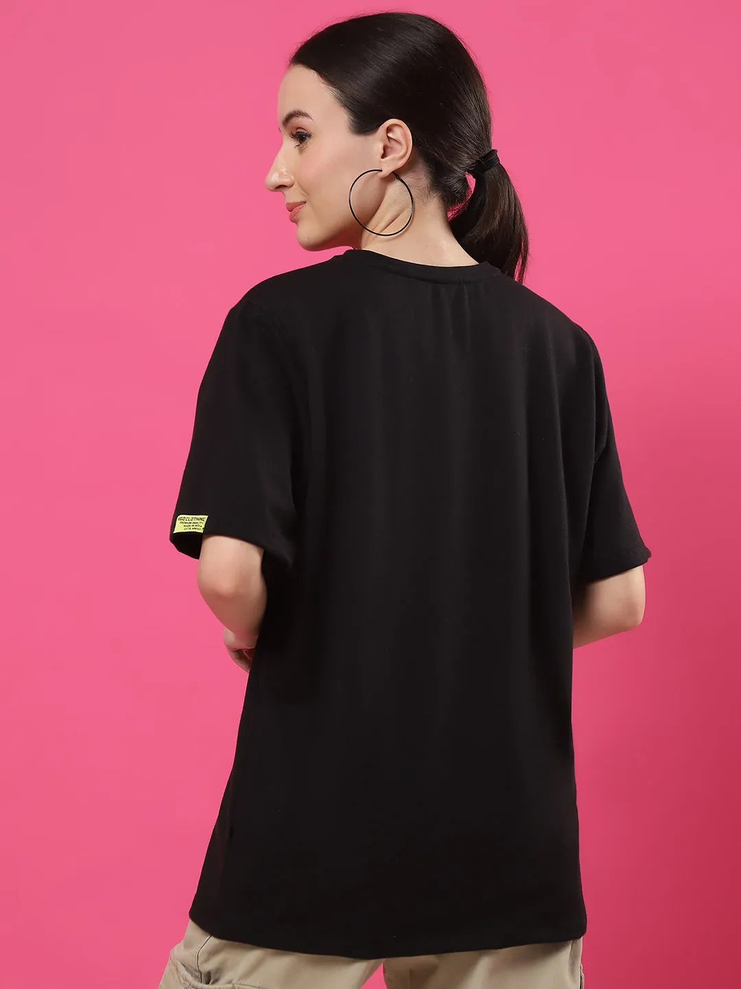 Stylish Terry Oversized T-Shirt with Puff Print Graphics