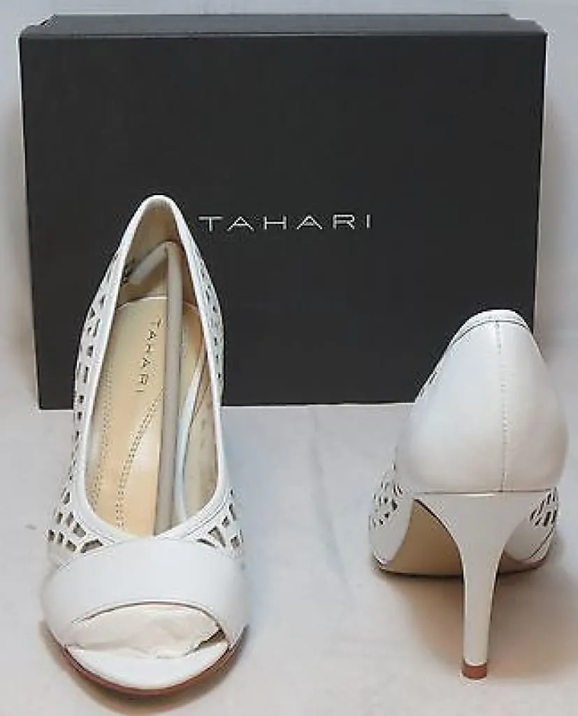 TAHARI Women's Liquorice Pumps - White/Clear - Multi SZ - NIB - MSRP $99