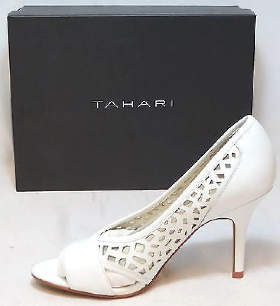 TAHARI Women's Liquorice Pumps - White/Clear - Multi SZ - NIB - MSRP $99