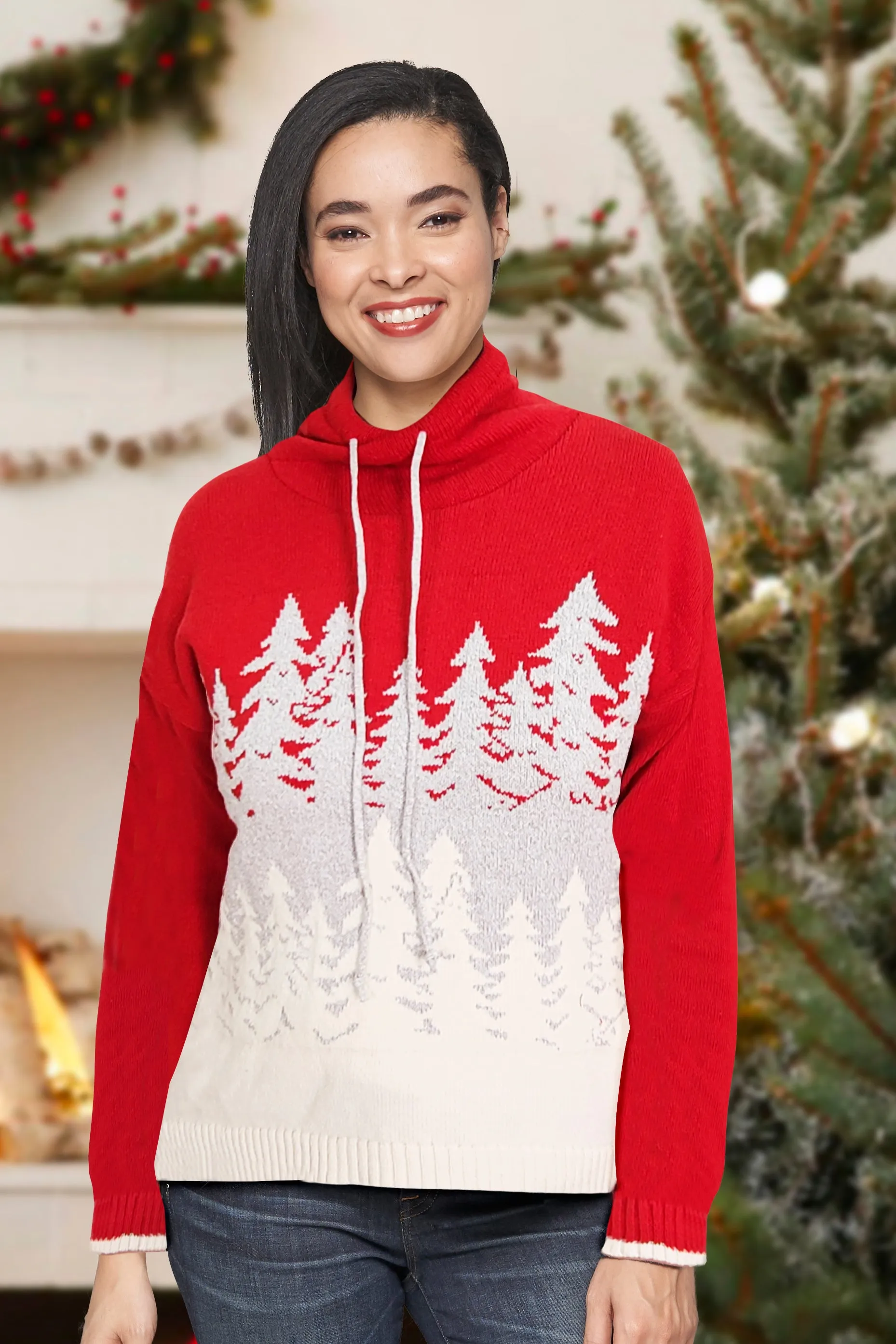 Thalia Tree Eco Cotton High neck/Funnel Pullover Sweater