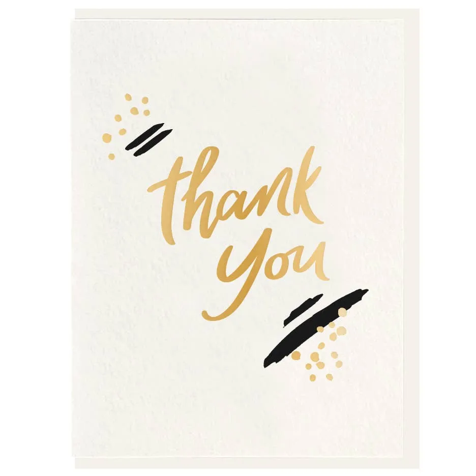 Thank You Paint - Letterpress   Foil Card