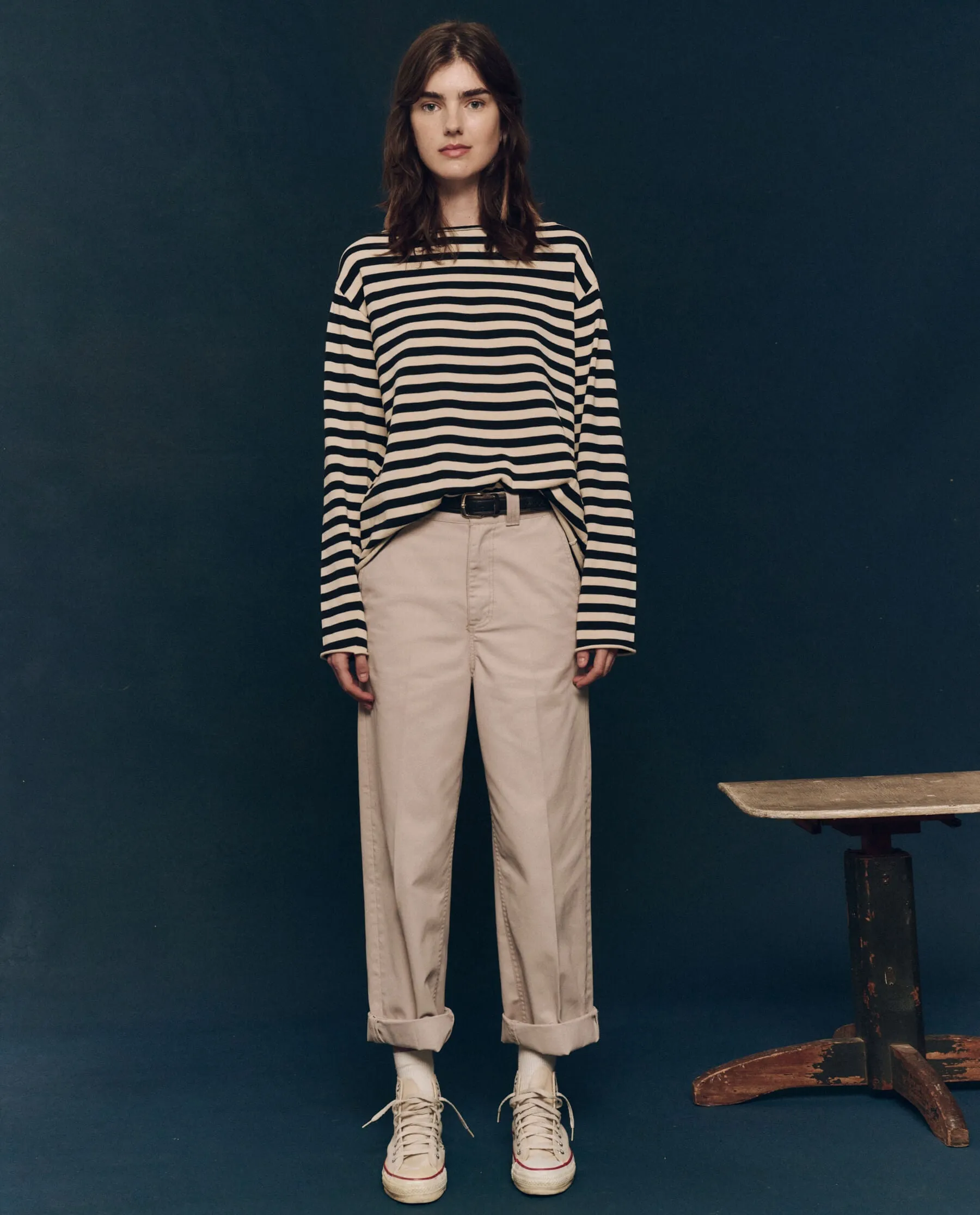 The Great Sailor Sweater in Black Stripe