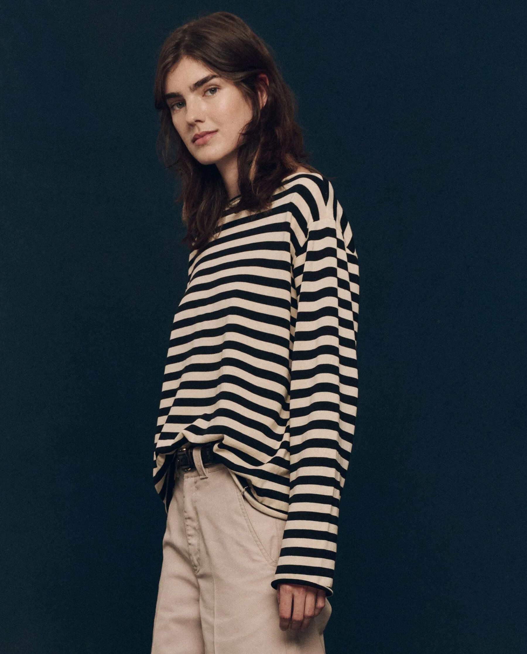 The Great Sailor Sweater in Black Stripe