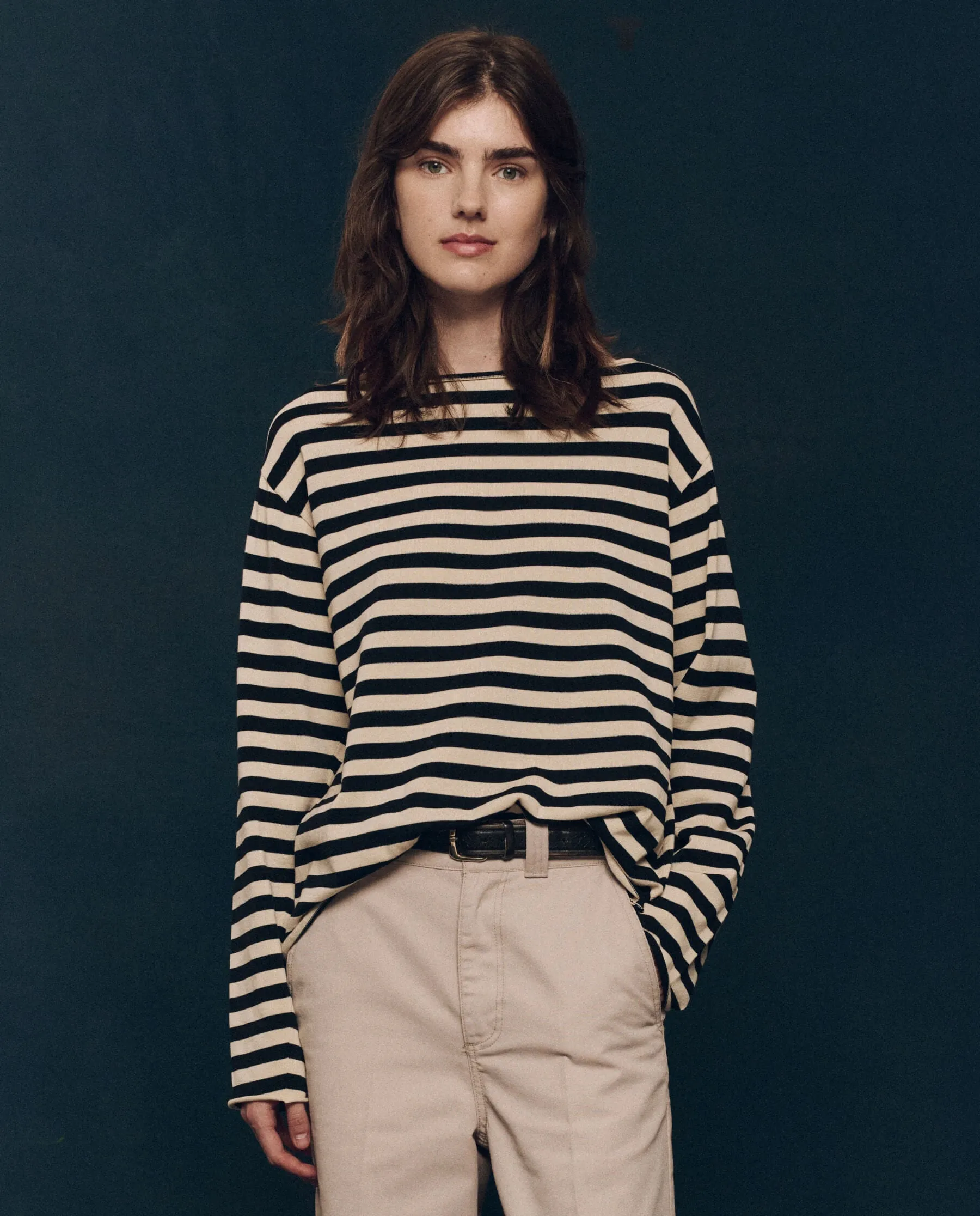 The Great Sailor Sweater in Black Stripe