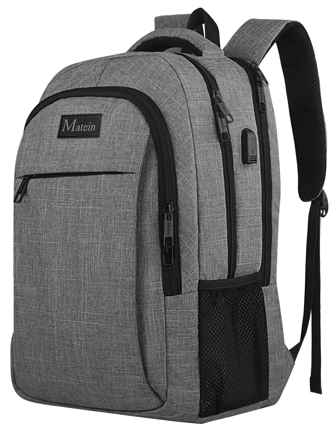 Travel Laptop Backpack,Business Anti Theft Slim Durable Laptops Backpack with USB Charging Port,Water Resistant College School Computer Bag for Women & Men Fits 15.6 Inch Laptop and Notebook - Grey