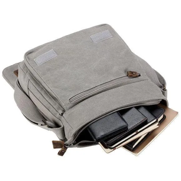 Troop London Organic Cotton Reporter Bag | Ash Grey