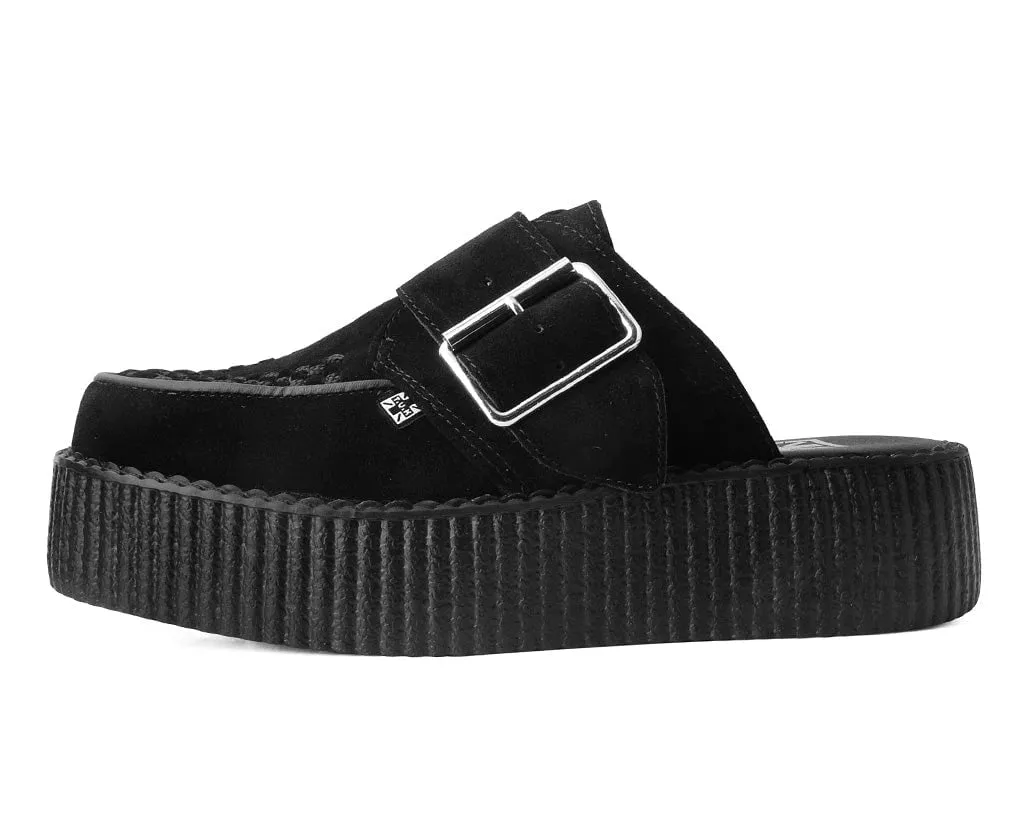 TUK-V3178L Black Suede Creeper Mule