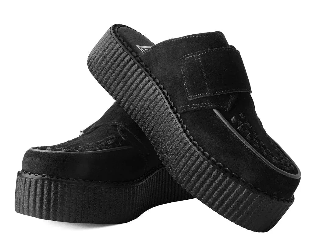 TUK-V3178L Black Suede Creeper Mule