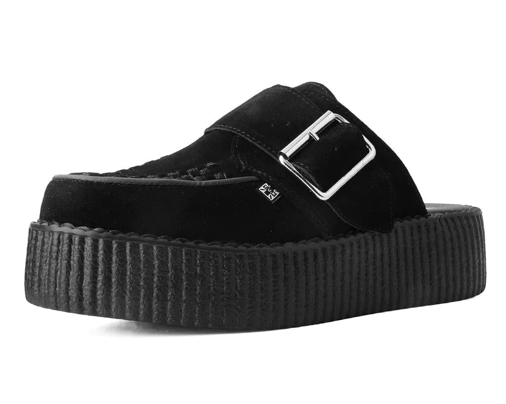 TUK-V3178L Black Suede Creeper Mule