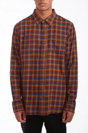 Vans Guys Blue/Red Alameda II Long Sleeve Button-Up Shirt