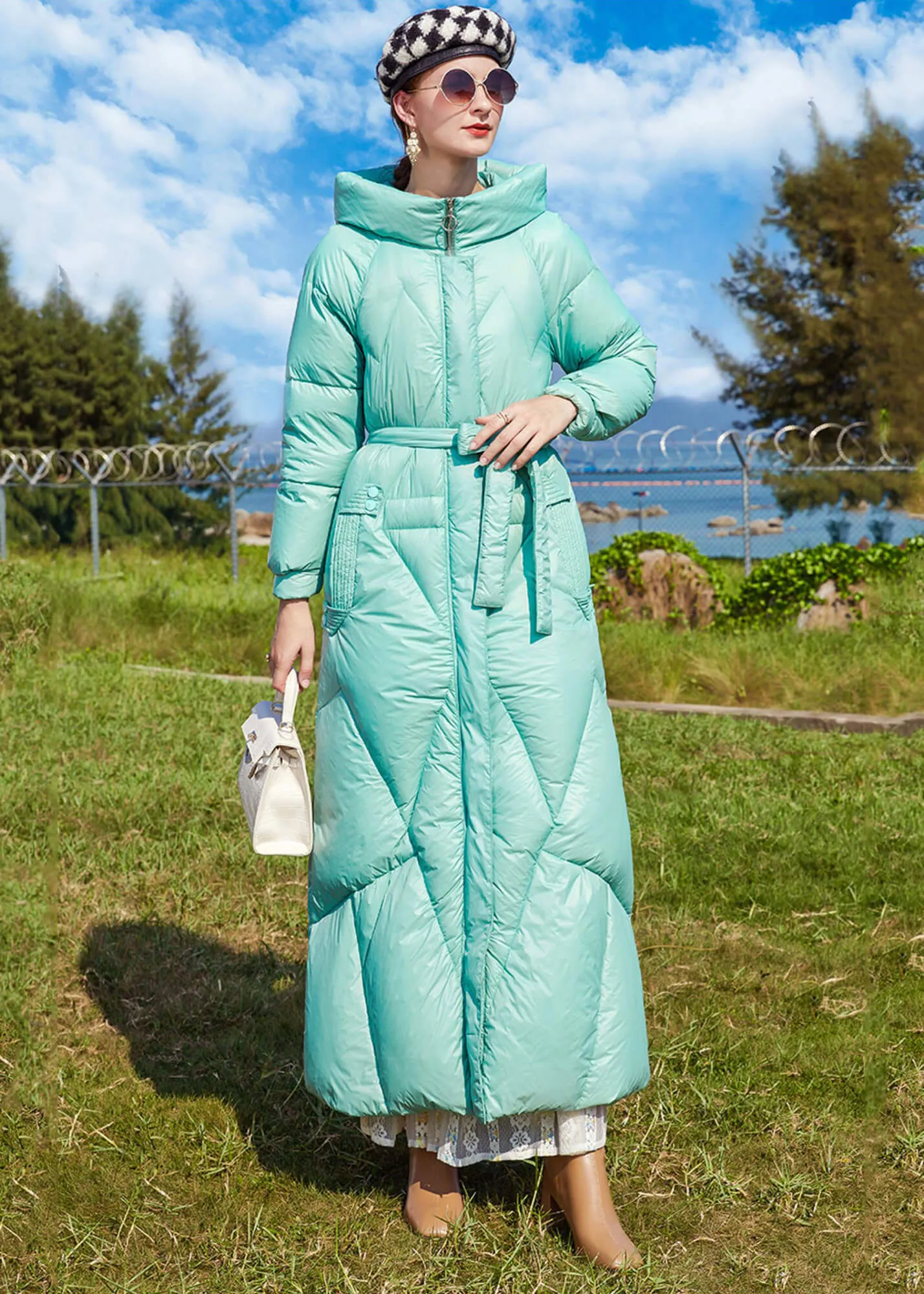 Water Resistant Hooded Puffer Maxi Coat