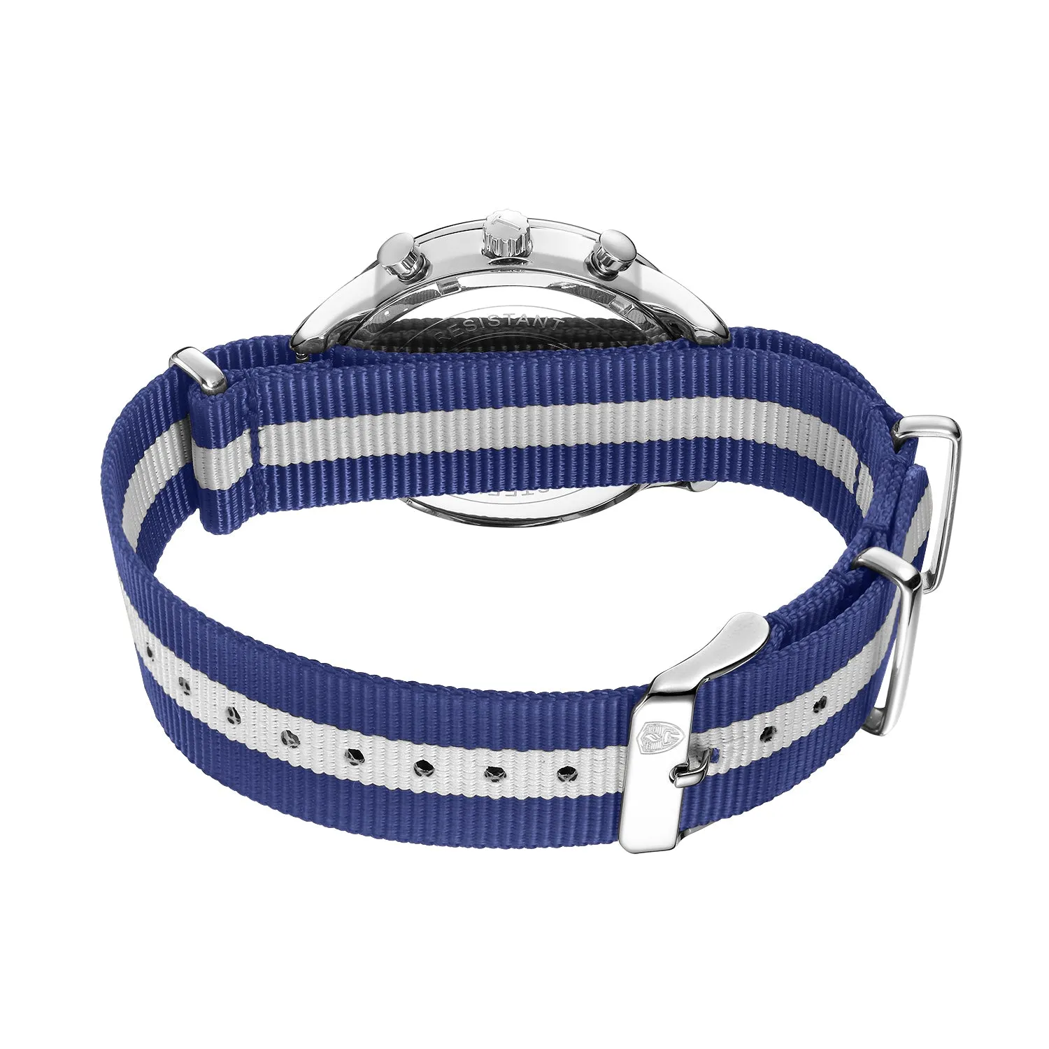 White & Silver - Blue & White Canvas Band