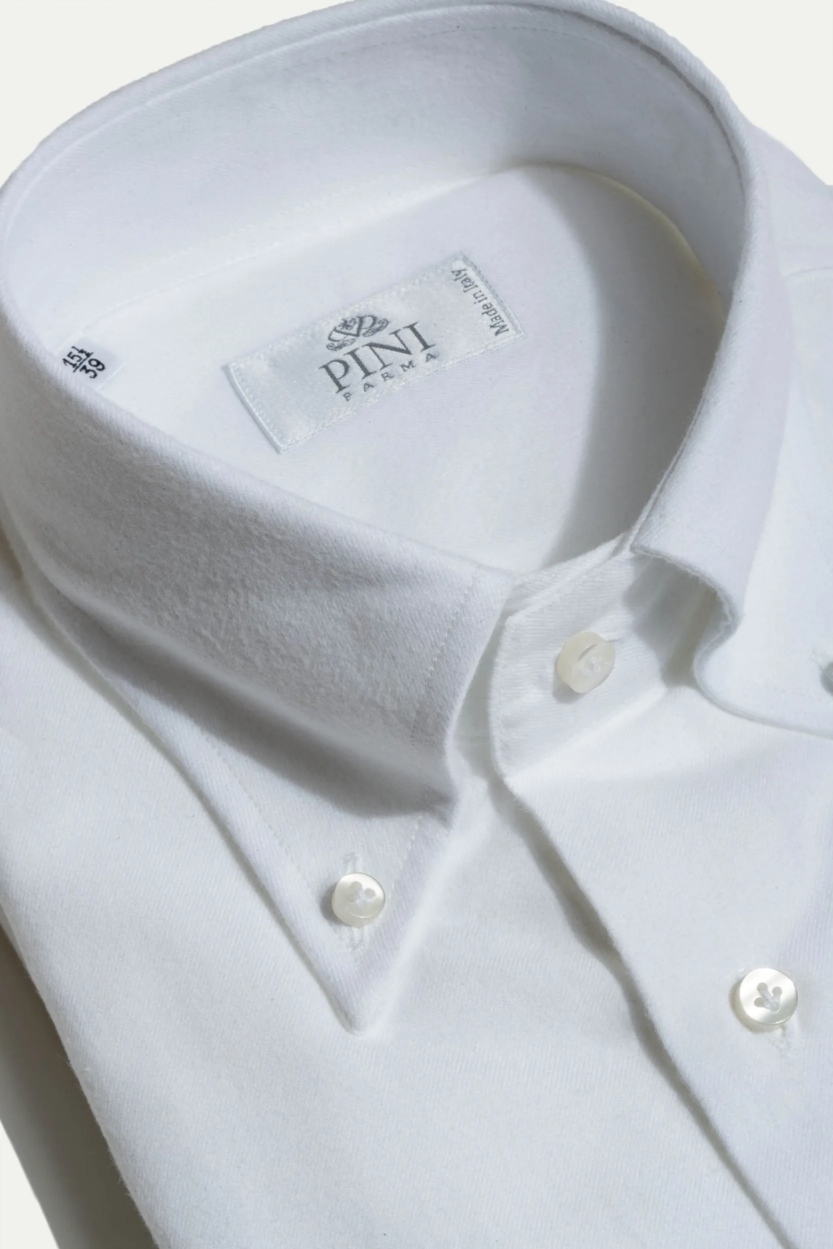 White soft touch button down shirt - Made In Italy