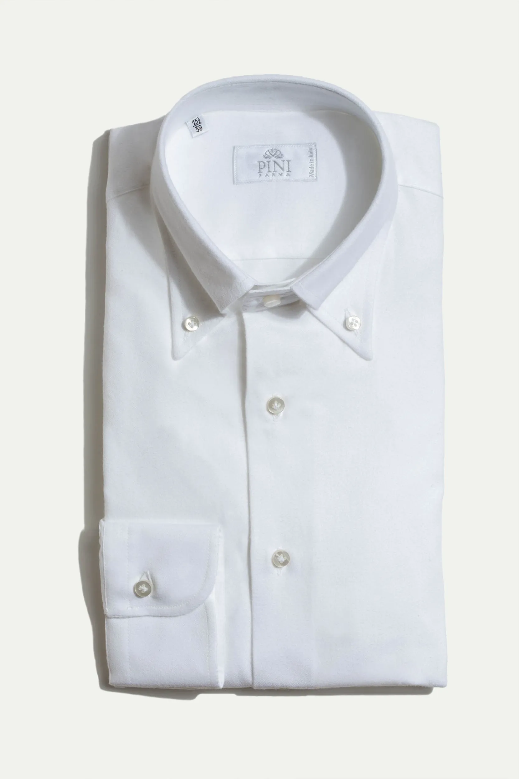 White soft touch button down shirt - Made In Italy