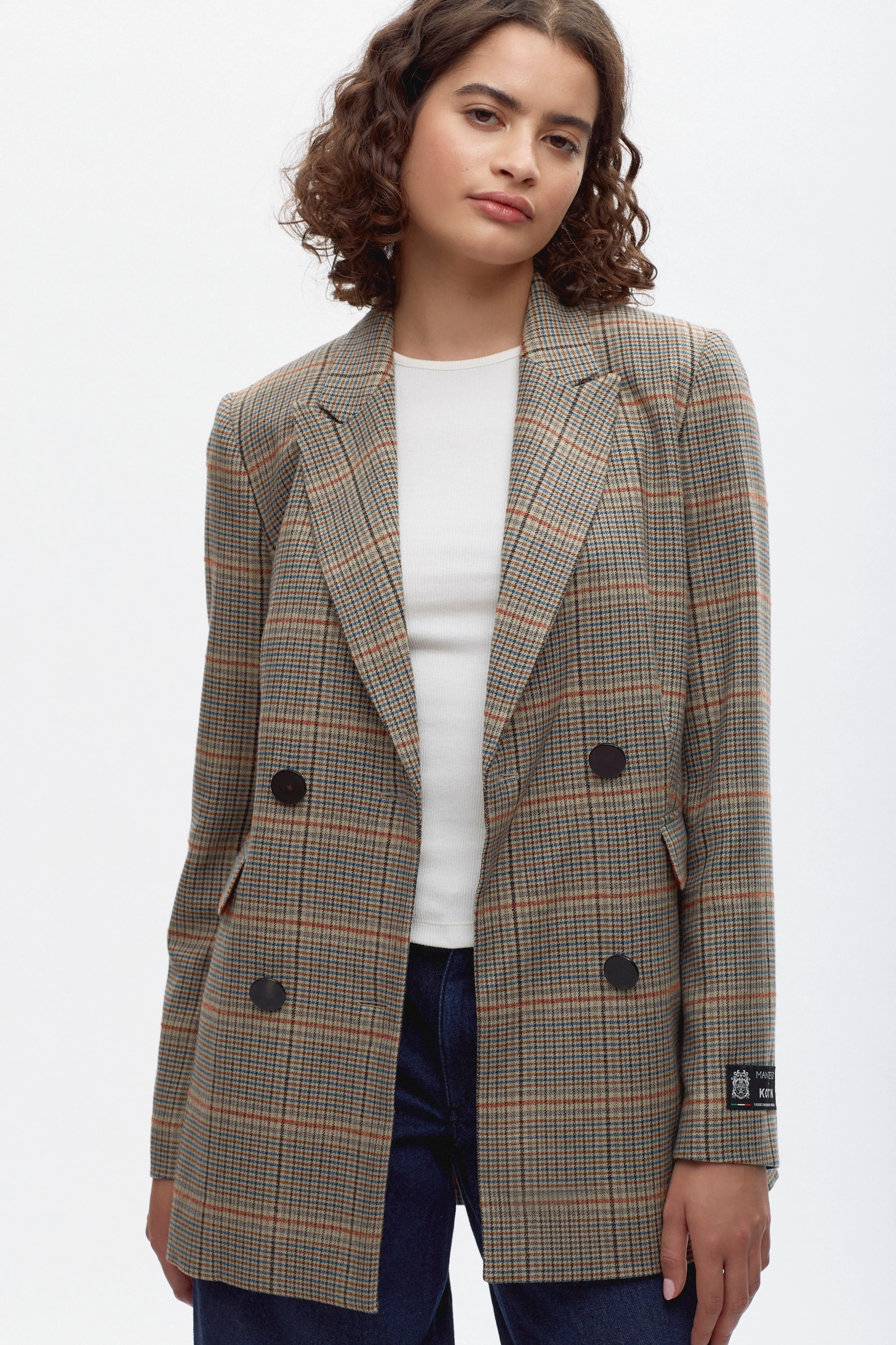 Women's Double Breasted Wool Blazer in 908 Jesi