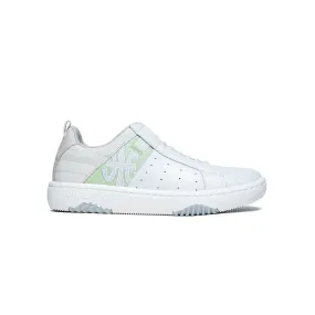 Women's Icon 2.0 White Green Logo Leather Sneakers 96512-040