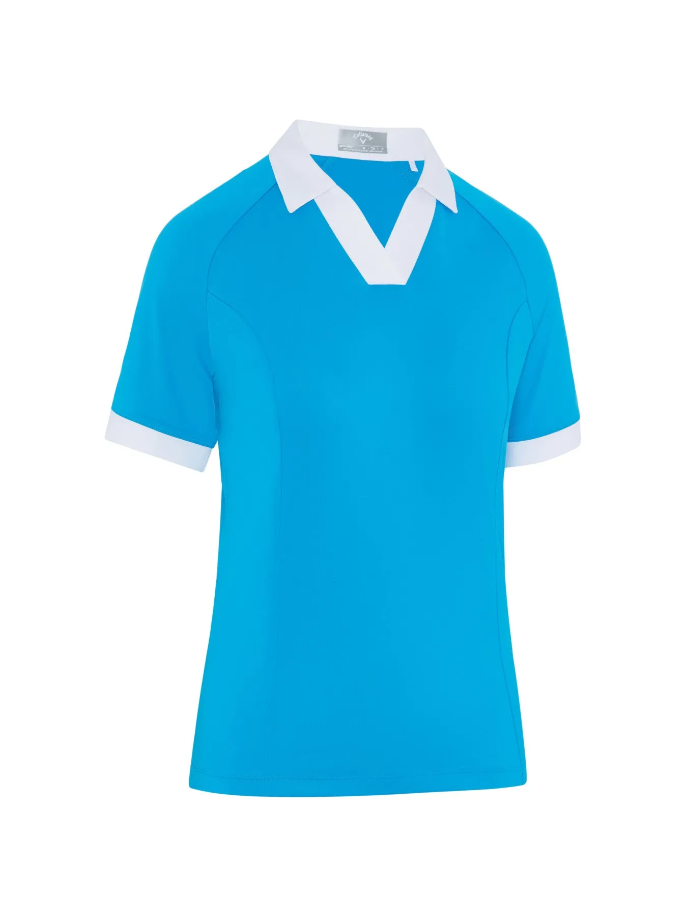 Women's V-Placket Colourblock Polo Top In Vivid Blue