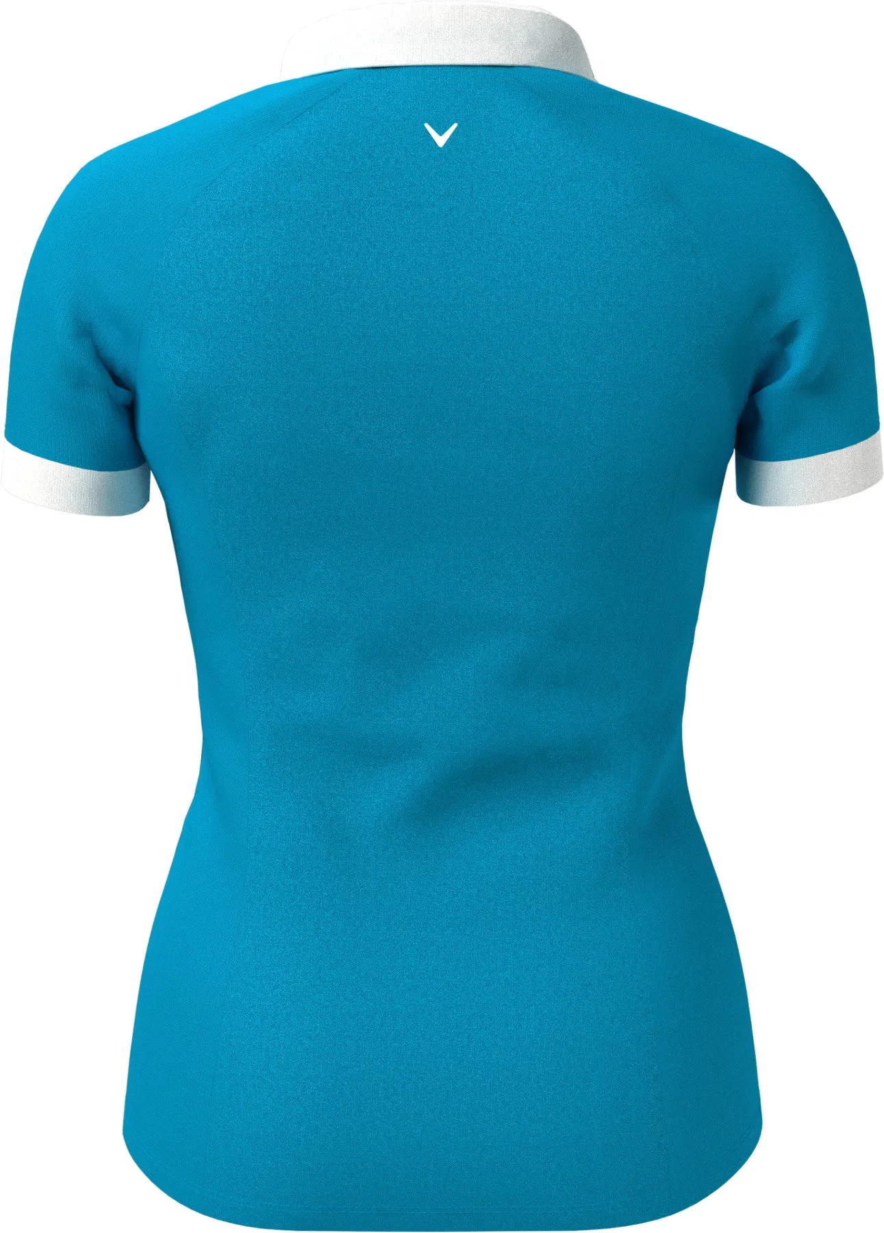 Women's V-Placket Colourblock Polo Top In Vivid Blue