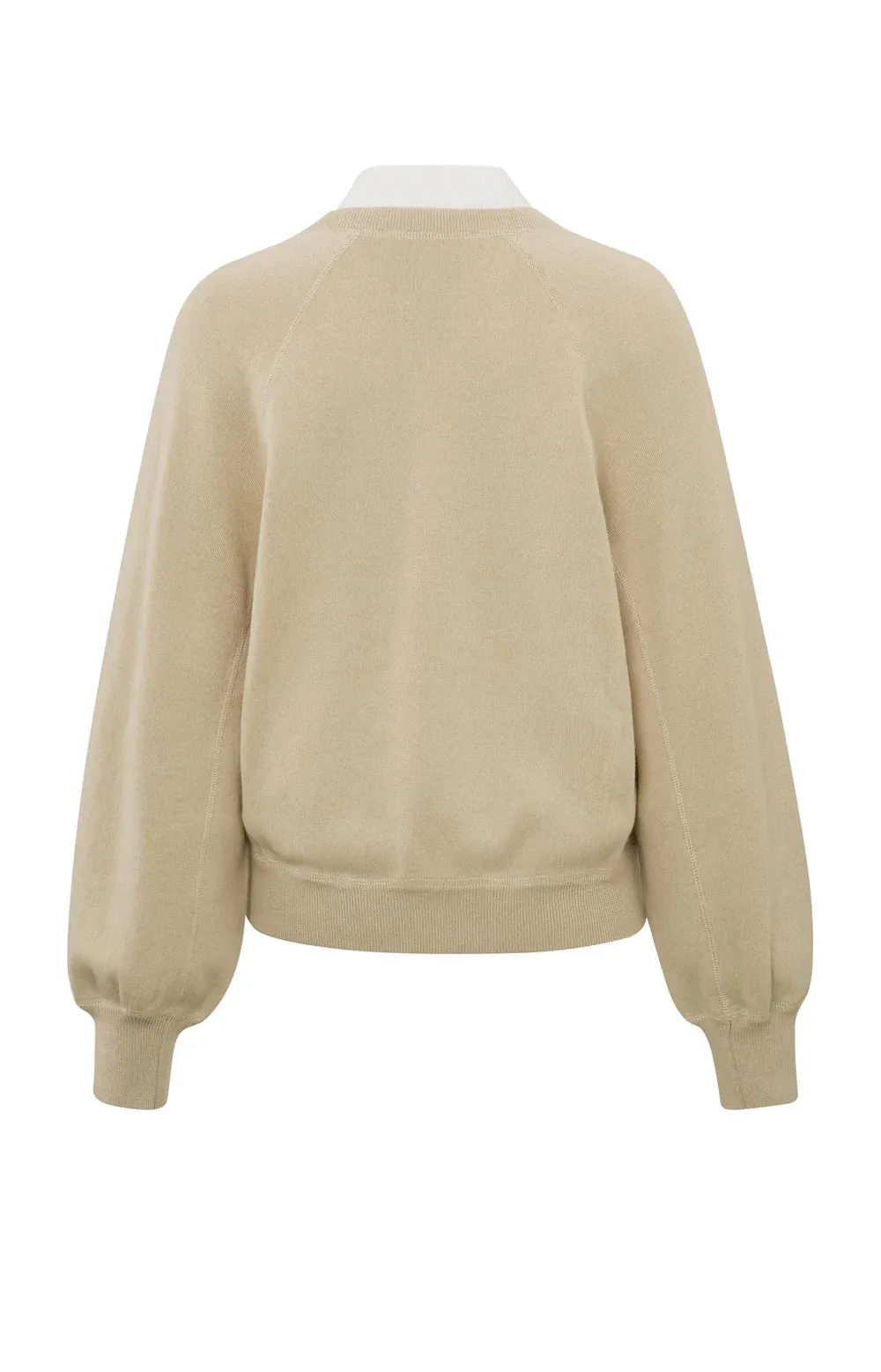 Yaya V-Neck W. Woven Detail Sweater L/S