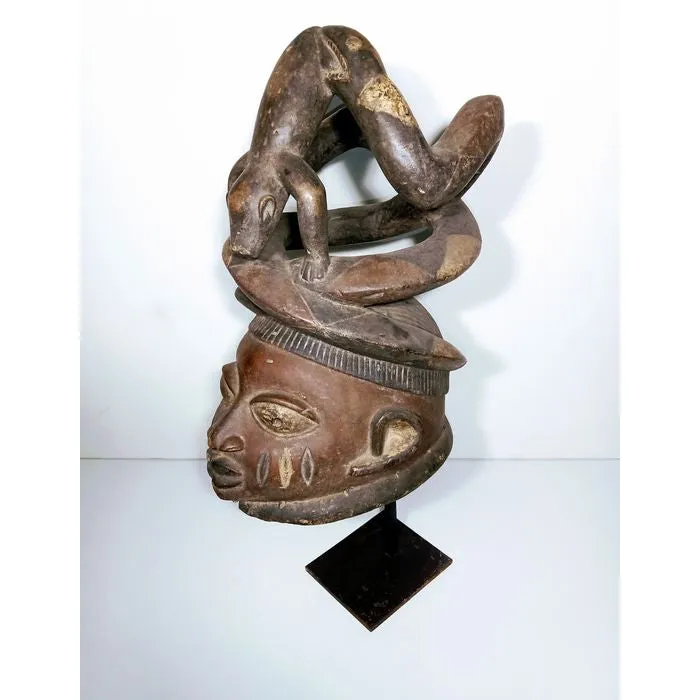 Yoruba Pythons with Warthog Parable Gelede Mask, Nigeria #