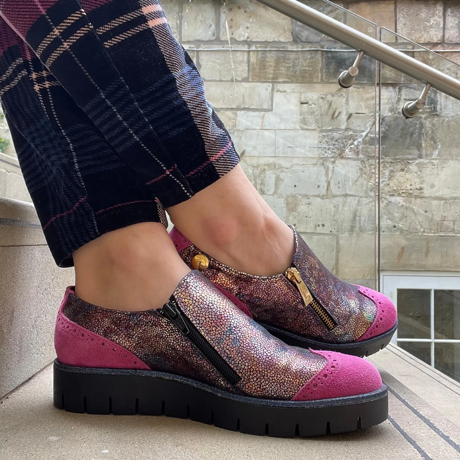 Zap- Cranberry Multi Slip on shoe