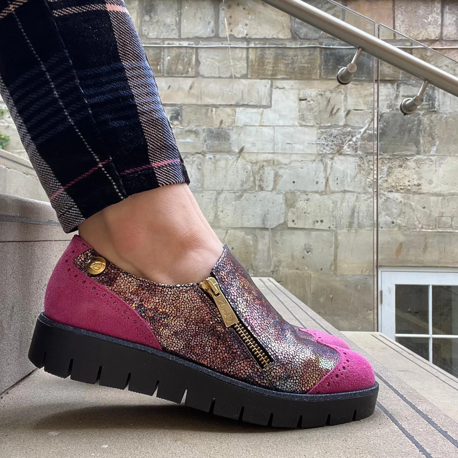 Zap- Cranberry Multi Slip on shoe